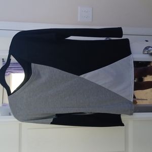 Girls Grey, Black and White Oversized Shirt